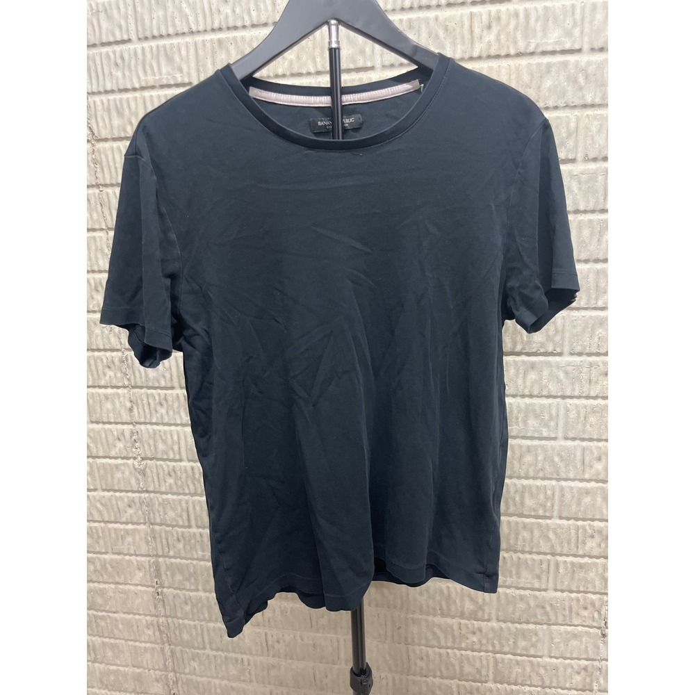 Banana Republic Luxury Touch Black Crew Neck Short Sleeve Tee Shirt Womens Mediu